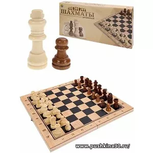 Настольная Игра Шахматы, нарды, шашки (3в1) (поле 29*14, 5*3см) (дерево) (в коробке) AN02593/ИН-4157